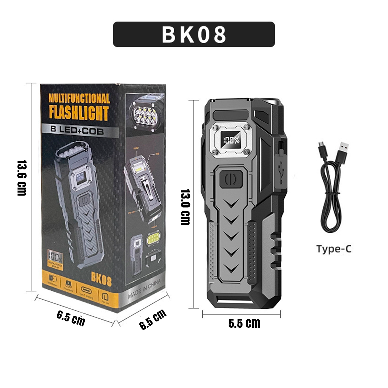 Alpine Clark - Linterna Potente Recargable USB Tipo C